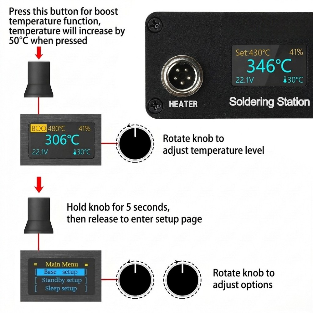 T12 Soldering Station AC100‑24 - огляд і ціна T12 Soldering Station Oled